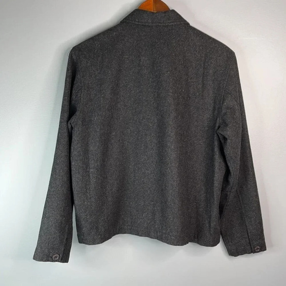 VINTAGE 90’s Roots Wool Blend Grey Zip Up Jacket Boxy Fit Lined Pockets Size 10 - Picture 8 of 13
